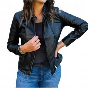 NEW MAURITIUS sharli moto jacket in dark green